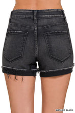 Load image into Gallery viewer, Washed Black Denim Shorts

