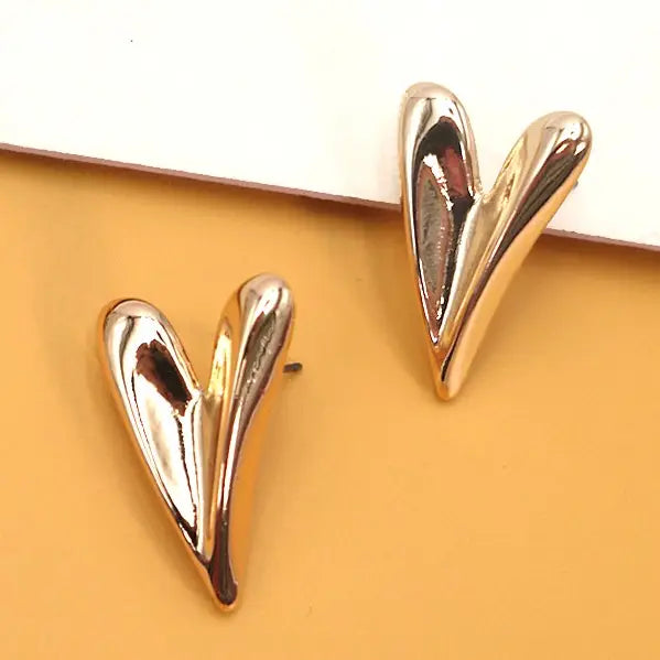 Gold Heart Earrings