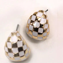 Load image into Gallery viewer, Checkered Half Moon Earrings
