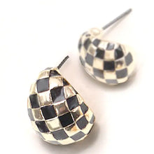 Load image into Gallery viewer, Checkered Half Moon Earrings
