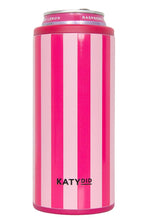 Load image into Gallery viewer, Pink and Hot Pink Striped Slim Can Cooler
