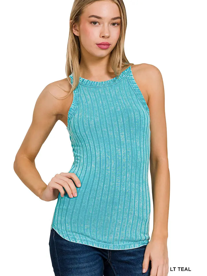 Ribbed Teal Tank