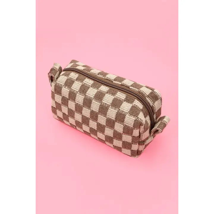 Checkered Make-up Bag