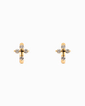 Load image into Gallery viewer, Cross Huggie Hoop Earrings
