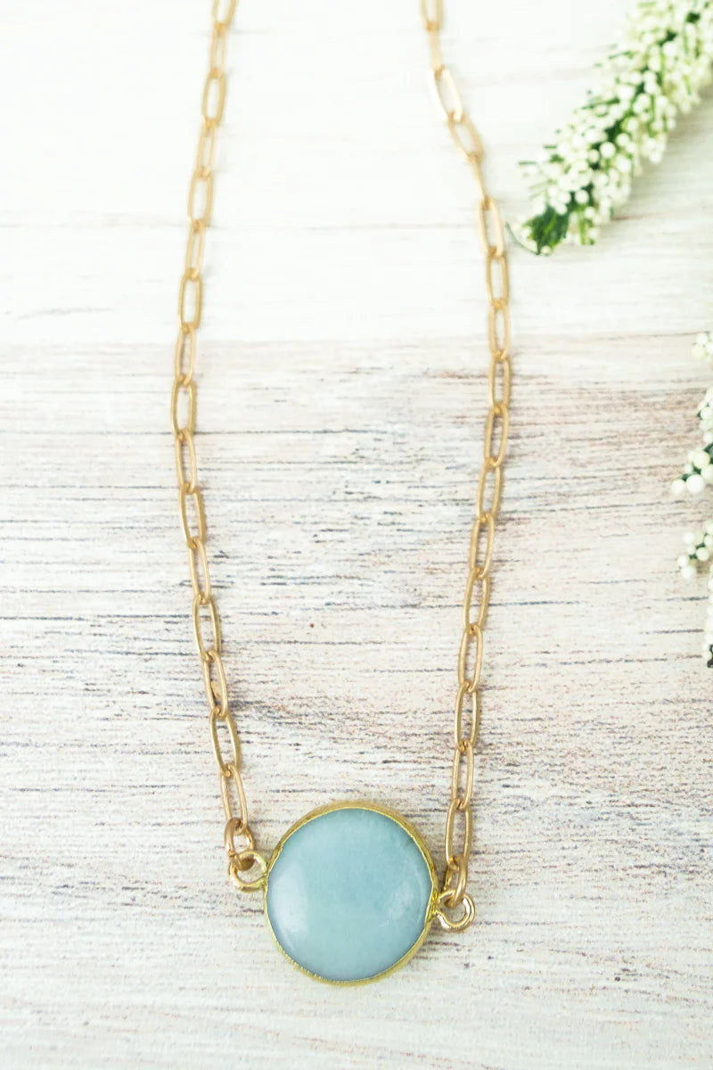 Ariana Goldtone Disk Necklace