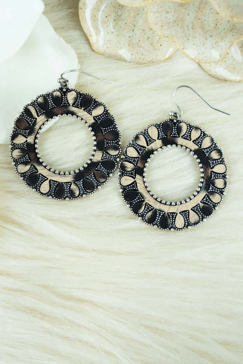 Leopard & Stone Earrings