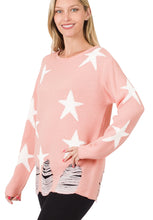 Load image into Gallery viewer, Distressed Star Sweater
