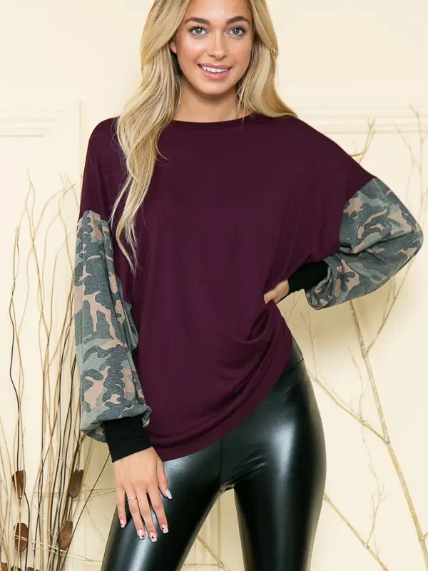 Plum & Camo Tunic