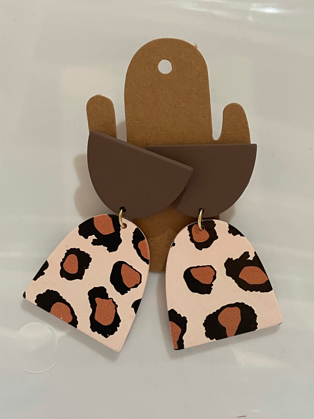 Leopard Clay Earrings