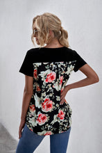 Load image into Gallery viewer, Black Floral Pocket Tee
