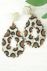 Leopard Seed Bead Earrings